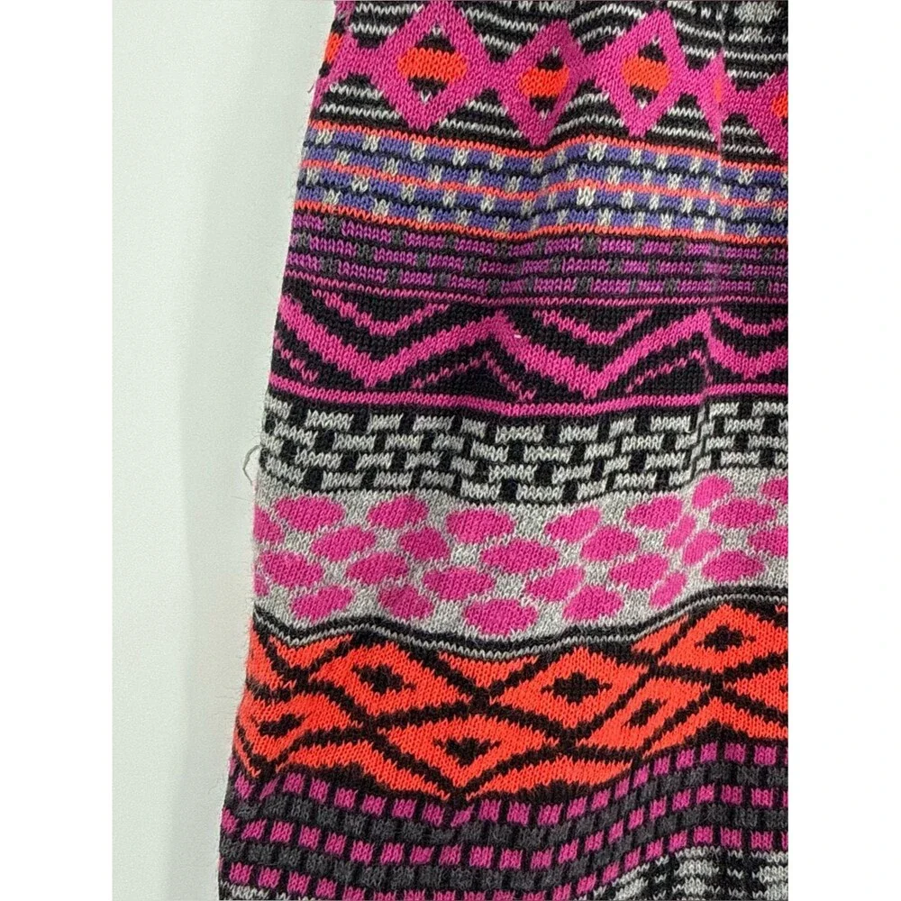 Krimson Klover Purple Merino Sweater Skirt Mini Fair Isle Size Medium Zig Zag